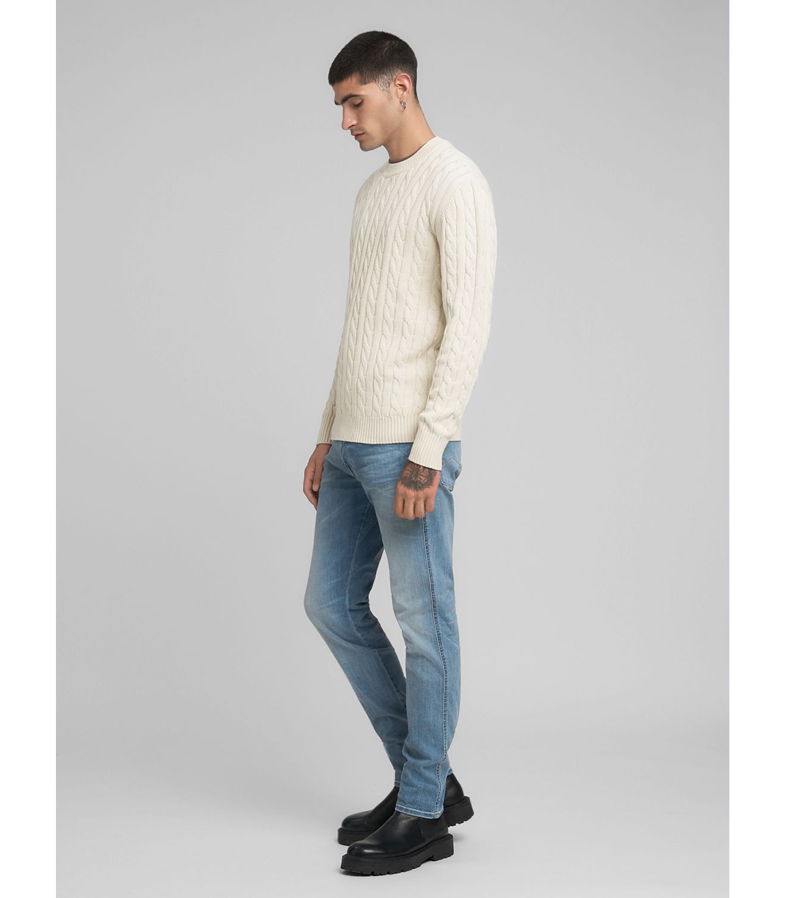 ケーブル編みコットンプルオーバー 詳細画像 アイボリー 4